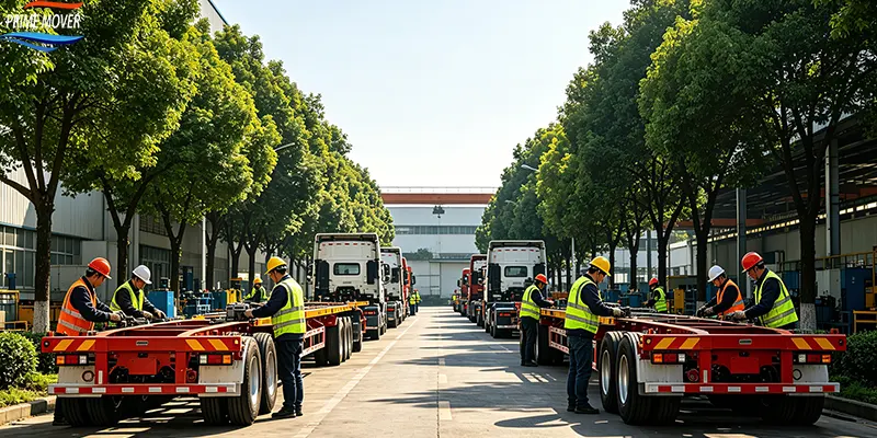 The Team Is Assisting with the Processing of Semi-Trailers The Team Is Assisting with the Processing of Semi-Trailers