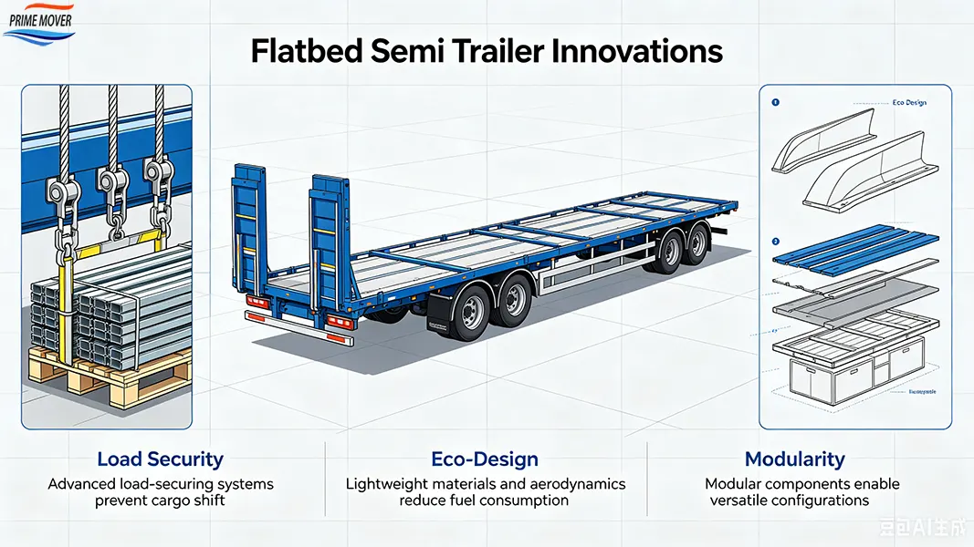 Modular Flatbed Semi Trailer Customizable Multi-Scenario Transport Structure