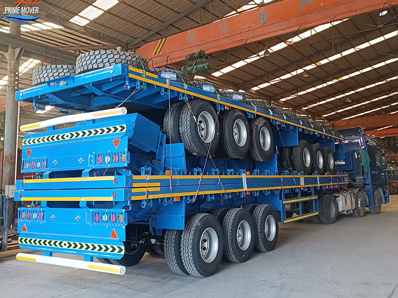 Flatbed Semi-Trailer Being Loaded