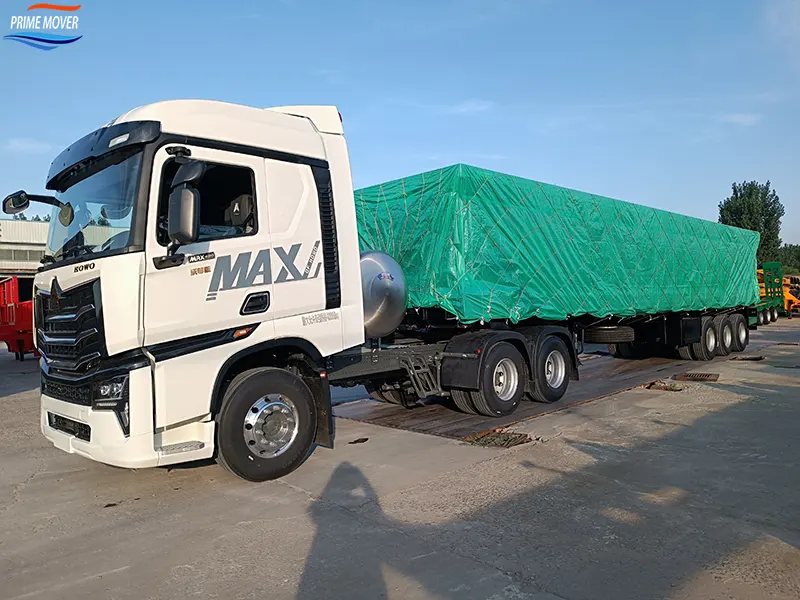 14-Meter Three-Axle Flatbed Trailer Shipping