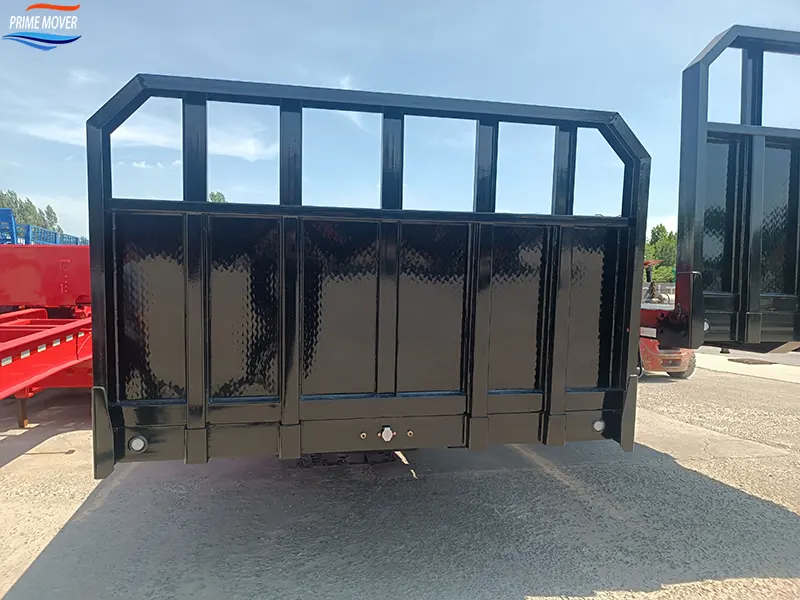 Front Side of Three-Axle Flatbed Semi-Trailer