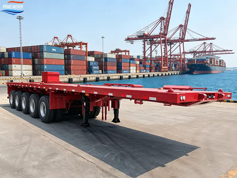 Port Cargo Transport Five-Axle Flatbed Trailer Port Cargo Transport Five-Axle Flatbed Trailer