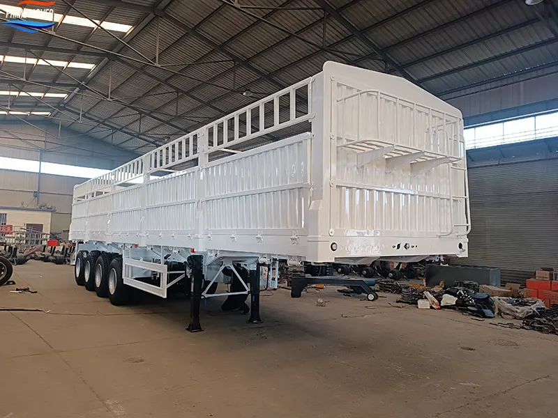 Four-Axle High-Load-Bearing Semi-Trailer Undergoing Quality Inspection Four-Axle High-Load-Bearing Semi-Trailer Undergoing Quality Inspection