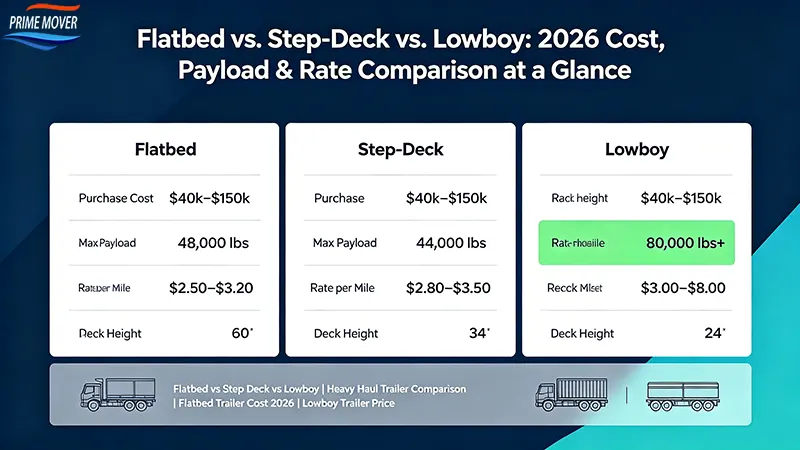 Flatbed vs. Step-Deck vs. Lowboy Flatbed vs. Step-Deck vs. Lowboy