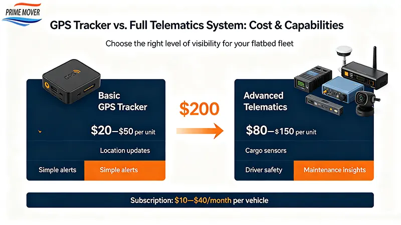 Flatbed Trailer GPS Tracker System Cost Comparison
