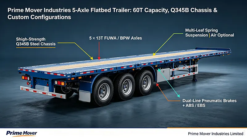 Prime Mover Industries 5-Axle Flatbed Trailer Prime Mover Industries 5-Axle Flatbed Trailer