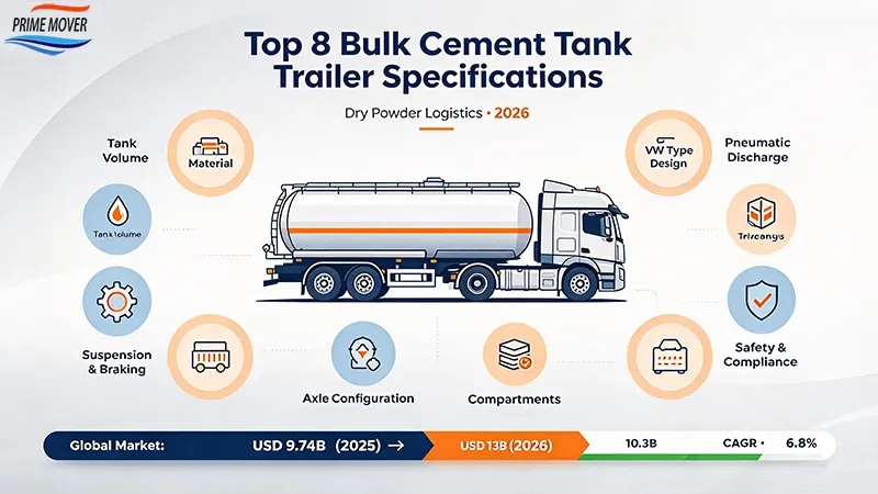 Top 8 bulk cement tank trailer specifications for dry powder logistics 2026