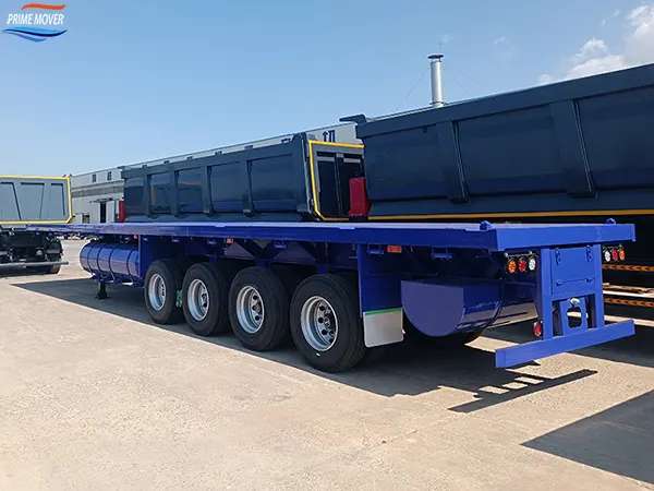 Four-Axle Flatbed Semi-Trailer – Heavy-Duty Load Capacity & Road Compliance