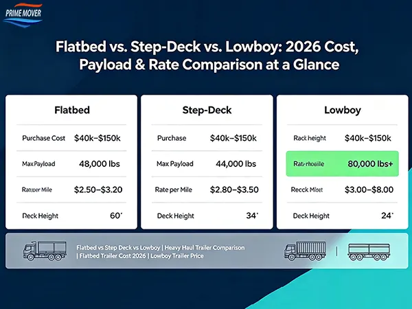 Top 3 Heavy Haul Trailers Compared: Flatbed vs. Step-Deck vs. Lowboy – Which Delivers the Best ROI in 2026?